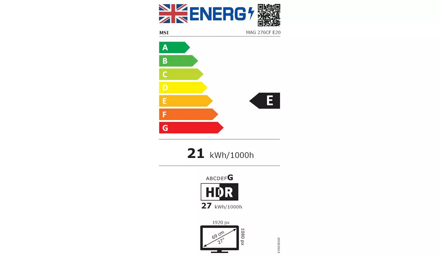 MSI MAG 276CF E20 27 Inch 200Hz FHD Curved Gaming Monitor