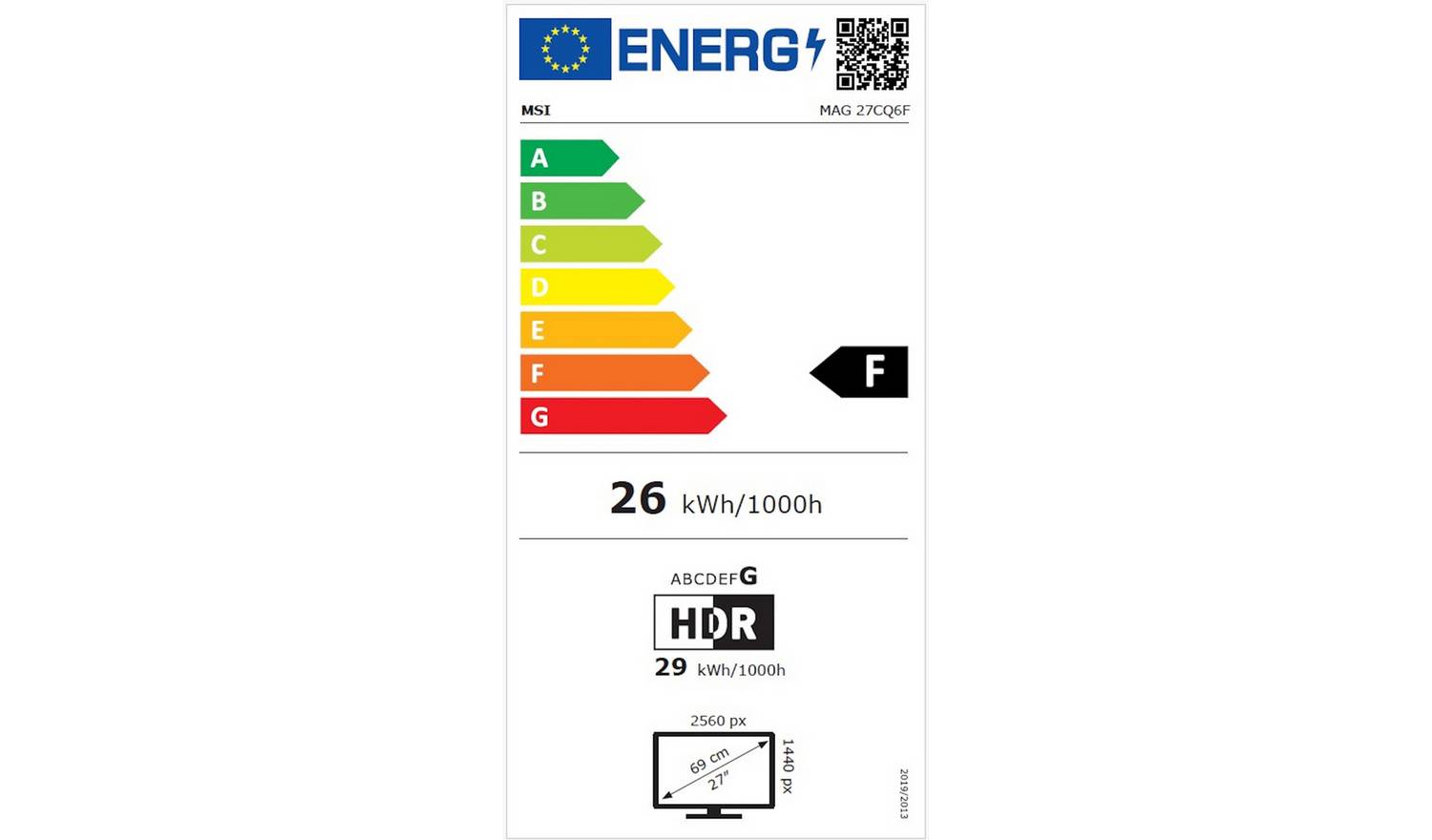 MSI MAG 27CQ6F 27 Inch 180Hz WQHD Gaming Monitor