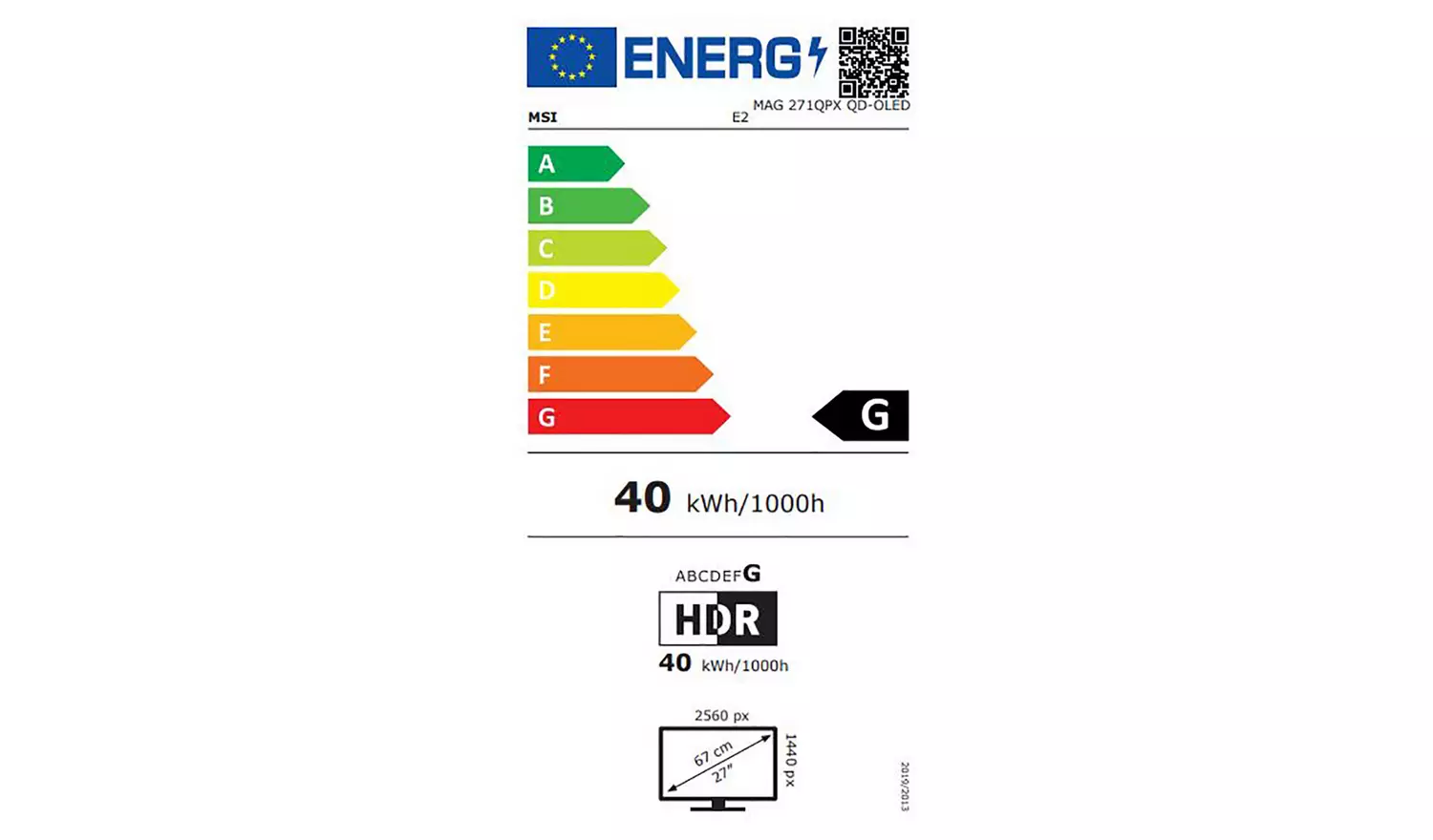 MSI MAG 271QPX QDOLED E2 26.5 Inch 240Hz WQHD Gaming Monitor