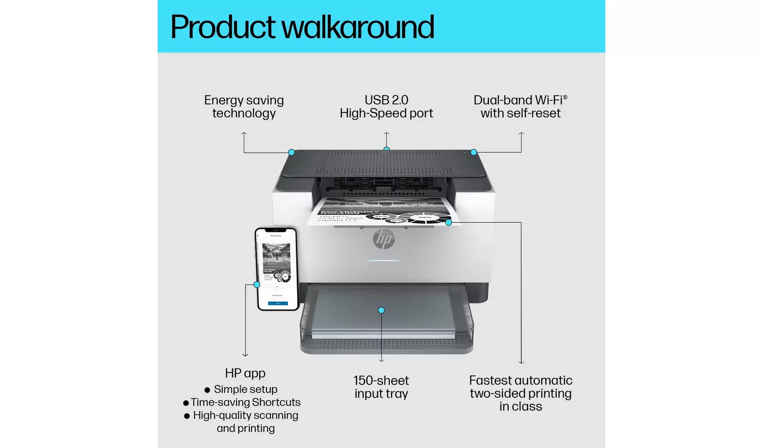 HP LaserJet Pro M209dw Wireless Mono Laser Printer