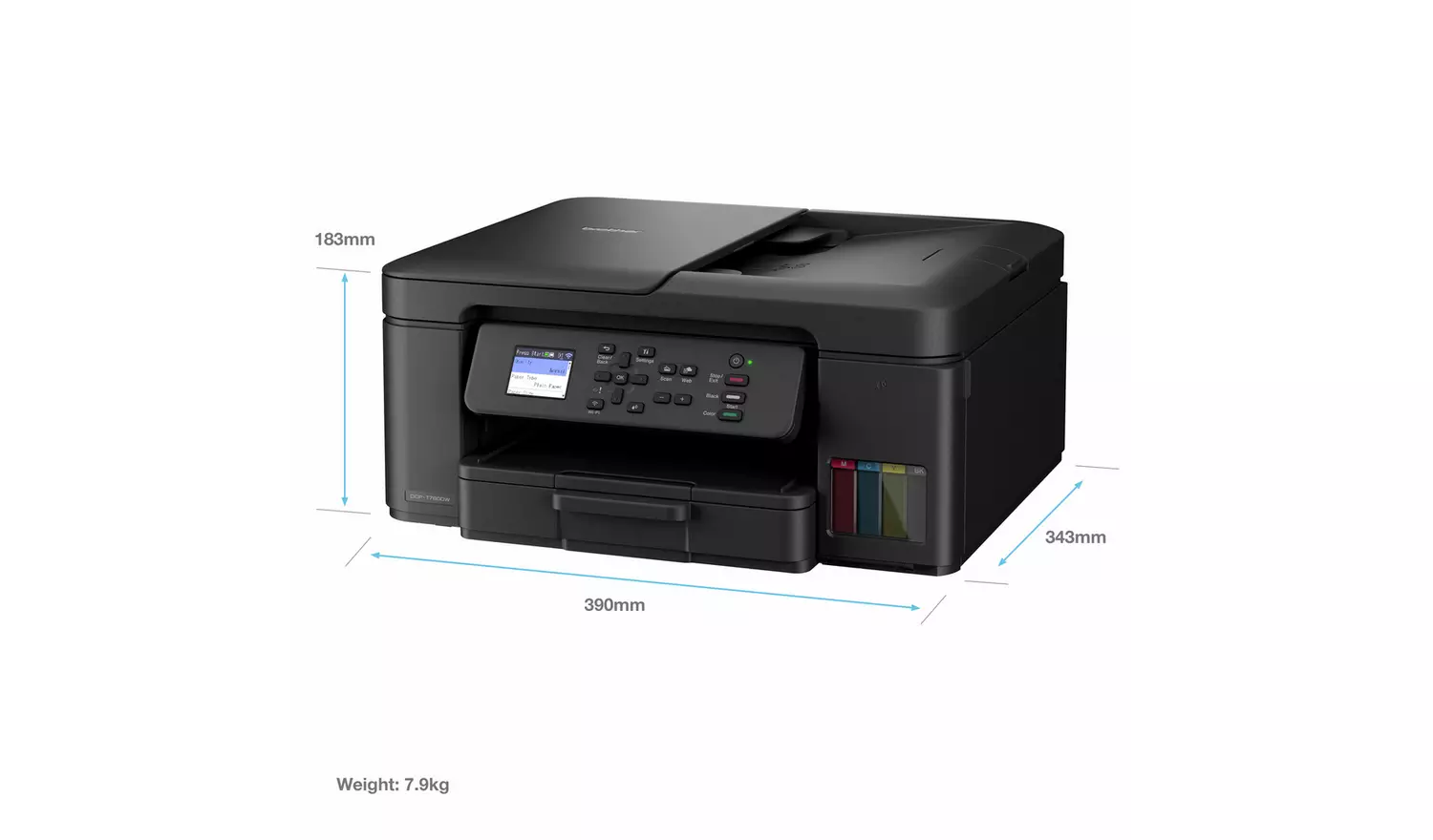 Brother DCP-T780DW 3-in-1 Wireless Tank Printer - Black