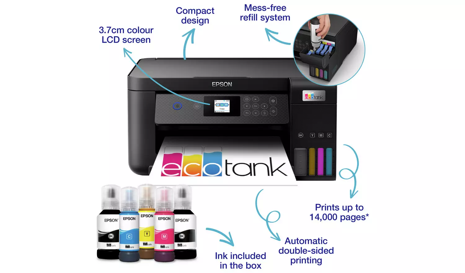 Epson EcoTank ET-2850 Wireless Inkjet Printer