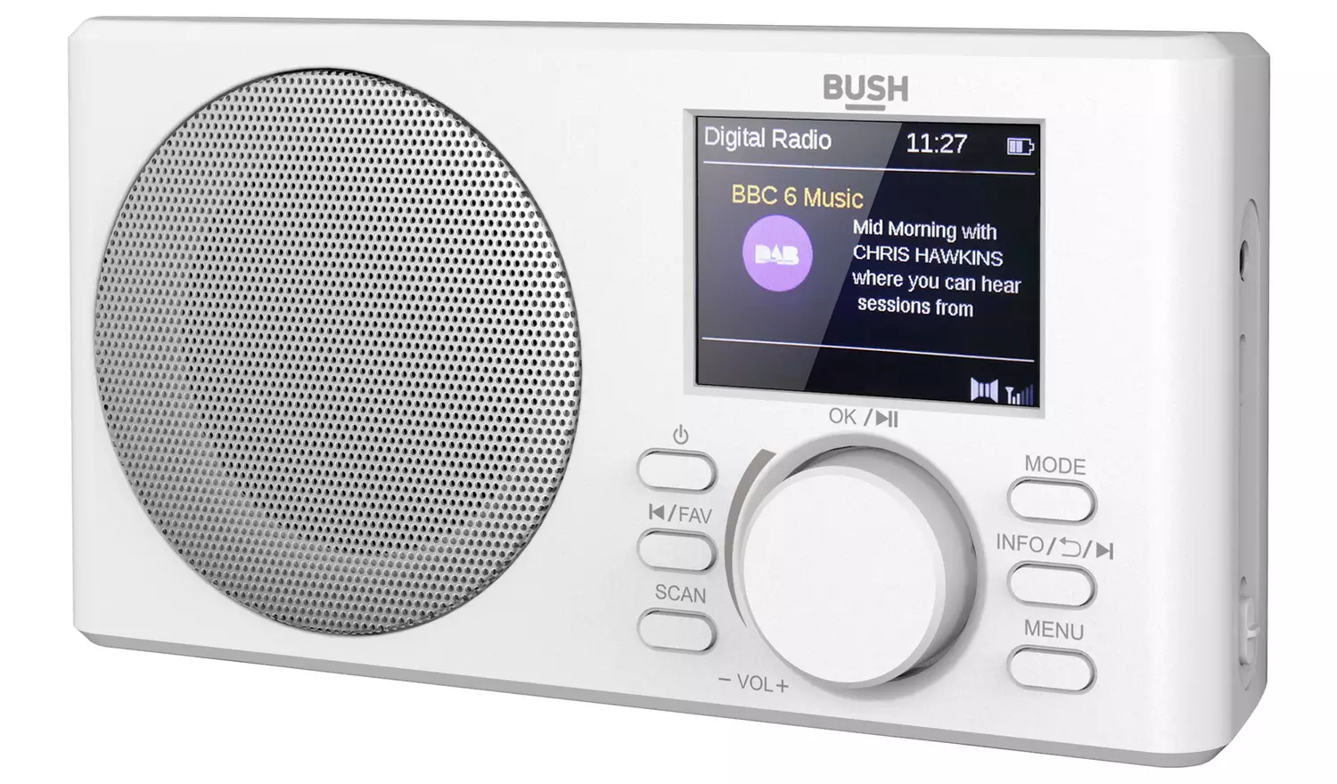 Bush Hampton Dab+ Portable Radio - White