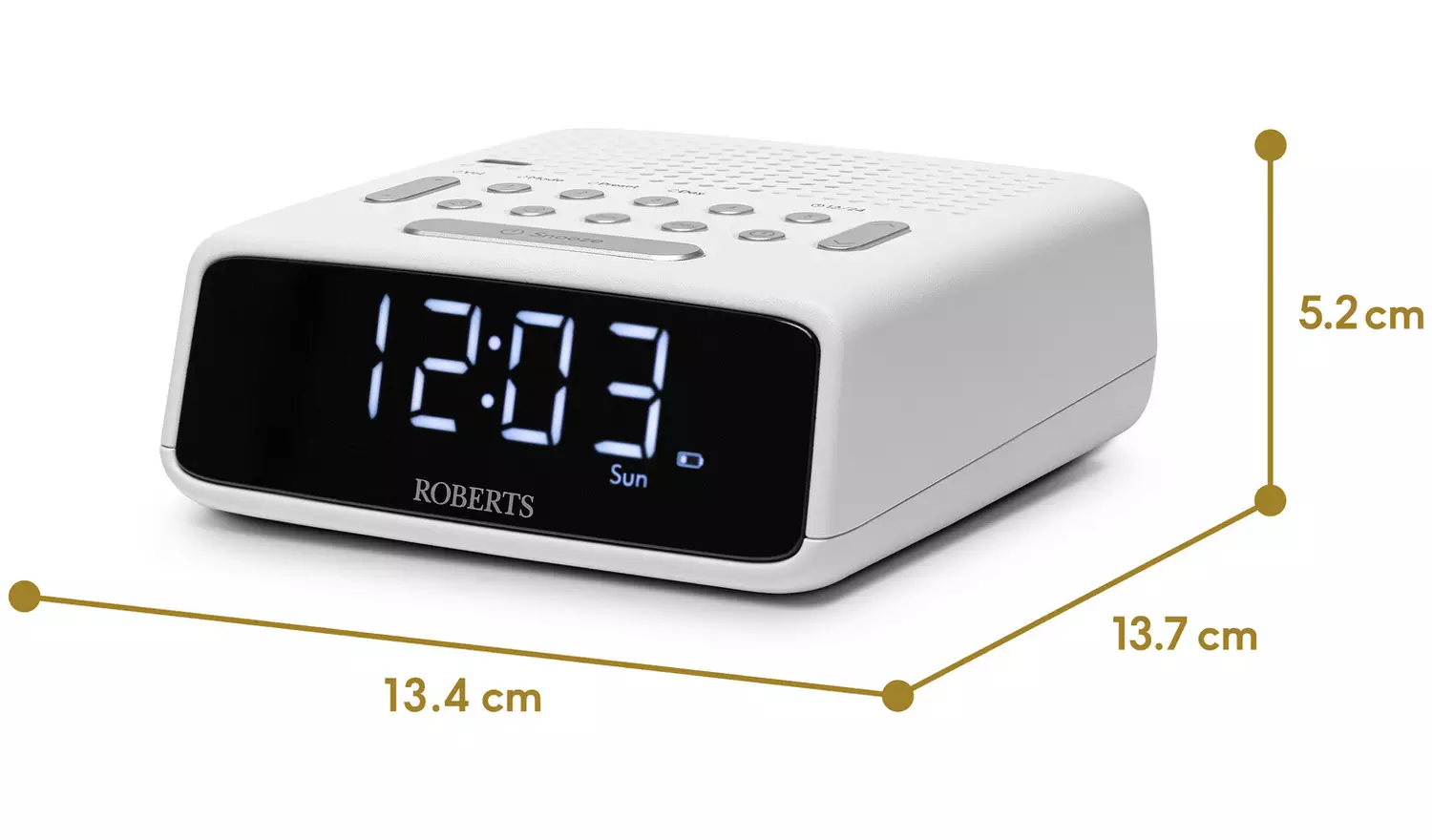 Roberts Ortus FM Clock Radio - White