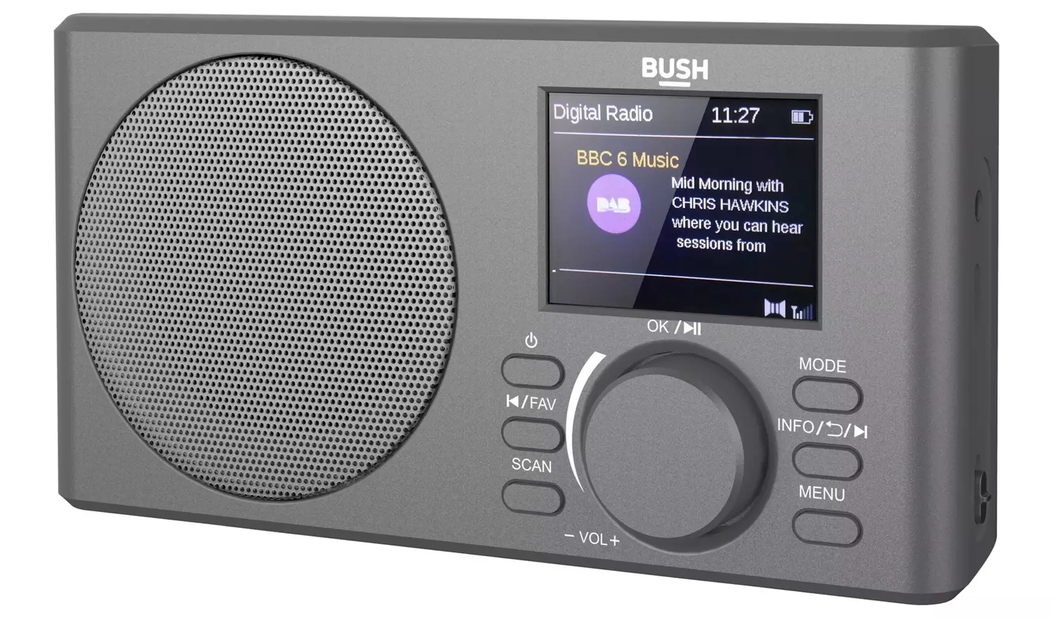 Bush Hampton Dab+ Portable Radio - Grey