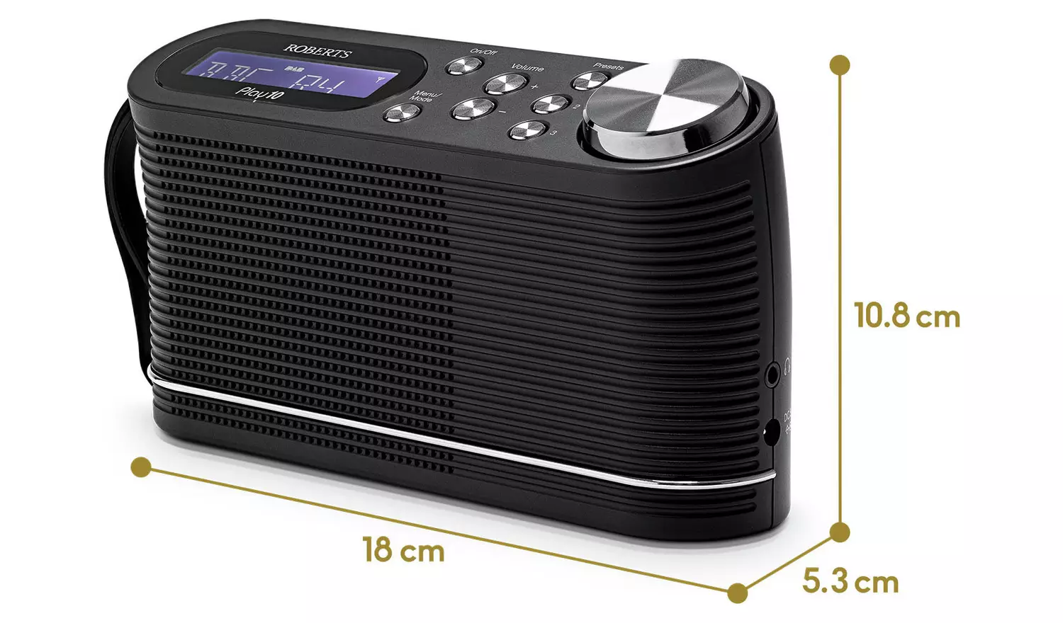 Roberts Play 10 Portable DAB Radio - Black
