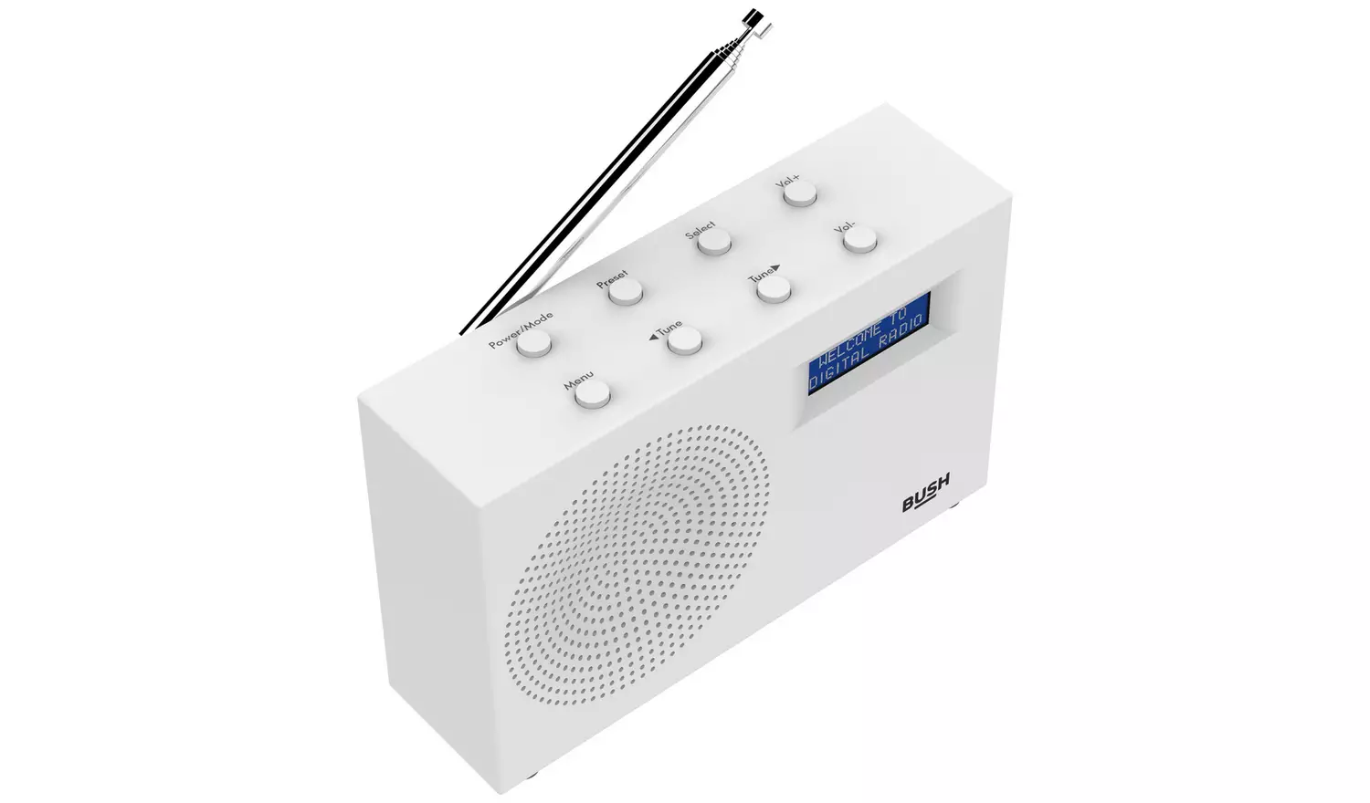 Bush Compact Portable DAB/FM Radio - White