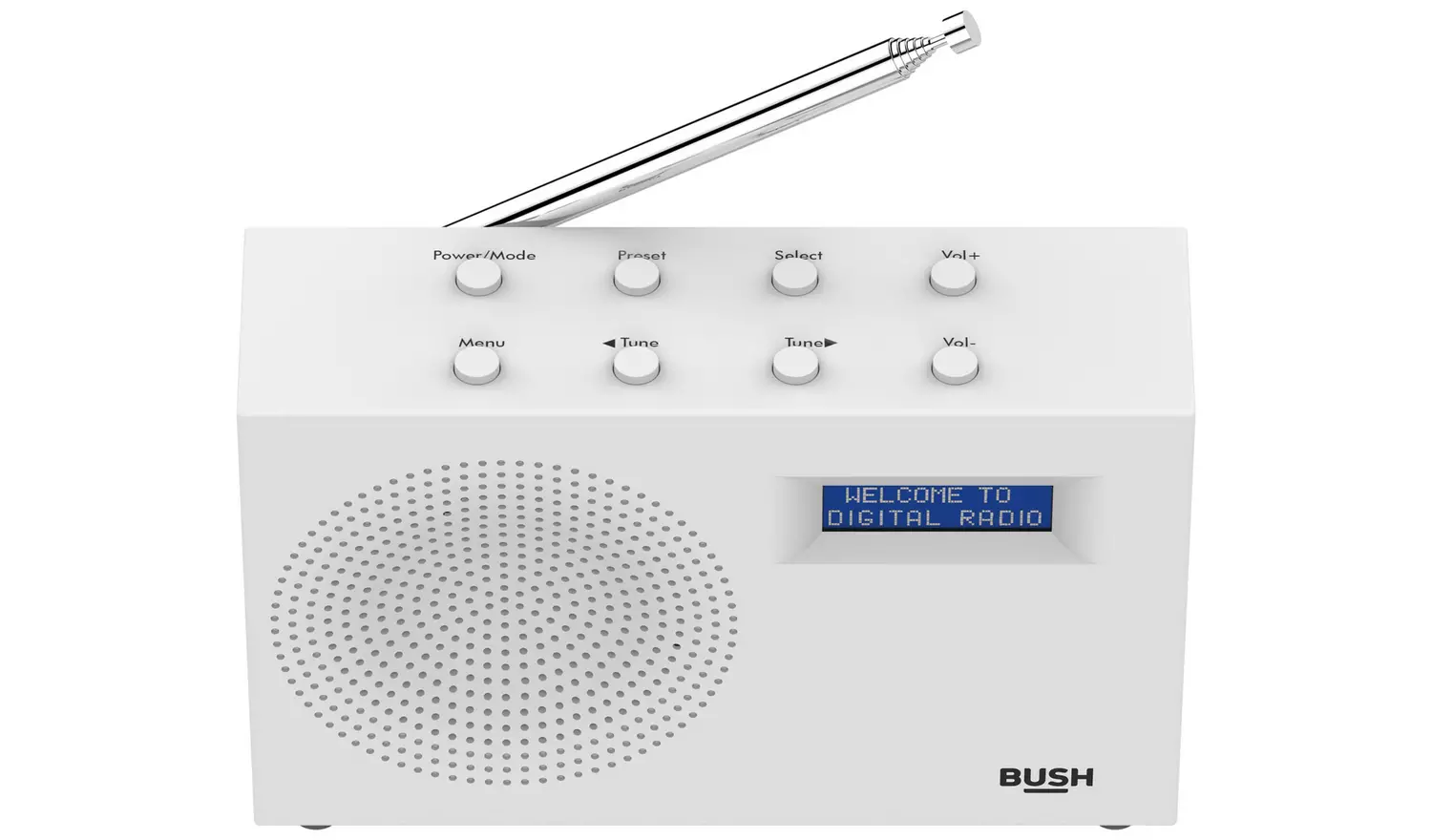 Bush Compact Portable DAB/FM Radio - White