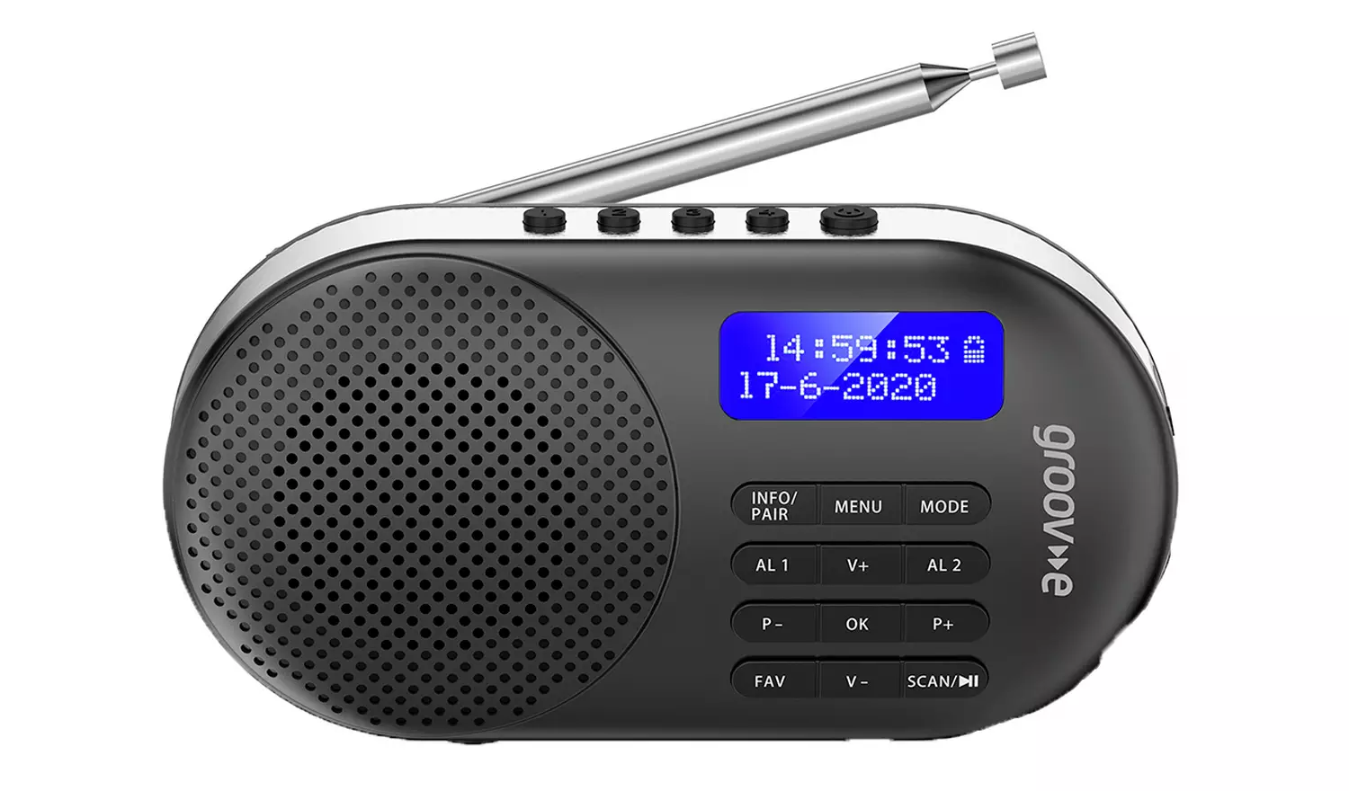Groov-e Milan Portable DAB/FM Radio with BT - Black
