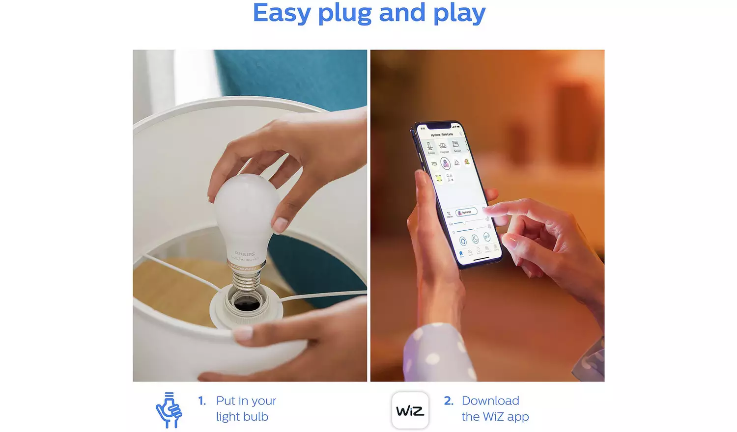 Philips WiZ E27 White Smart LED Wi-Fi Bulb