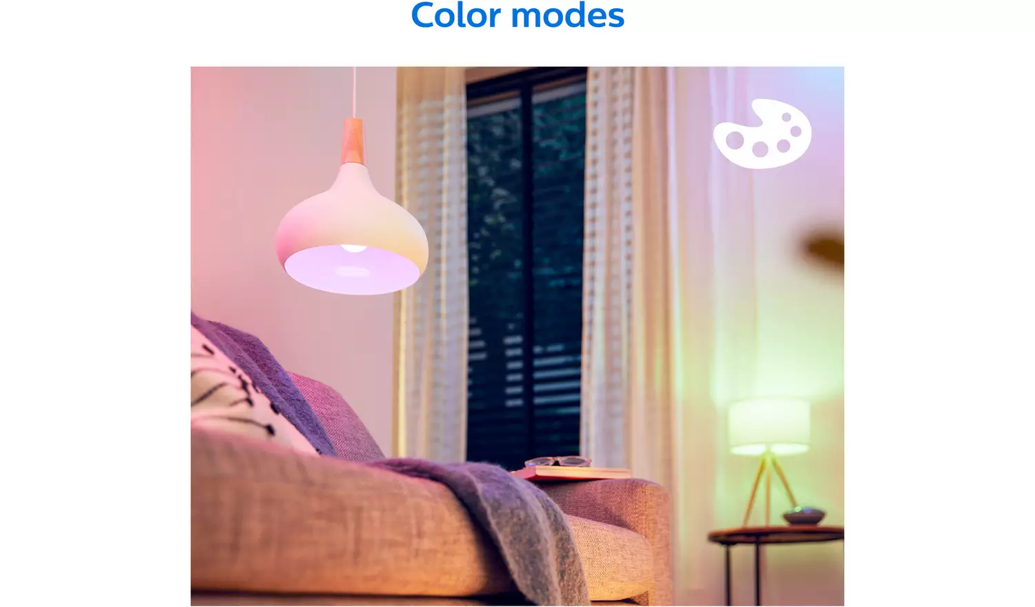 Philips WiZ E27 Colour Smart LED Wi-Fi Bulb - 2 Pack