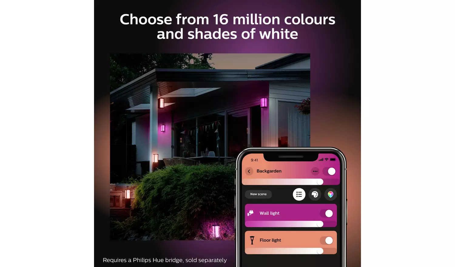 Philips Hue Impress Small Outdoor Wall Light - Black