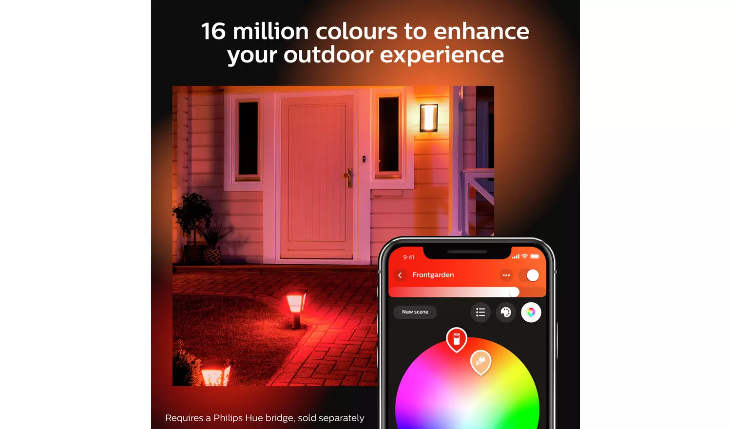 Philips Hue Impress Small Outdoor Wall Light - Black