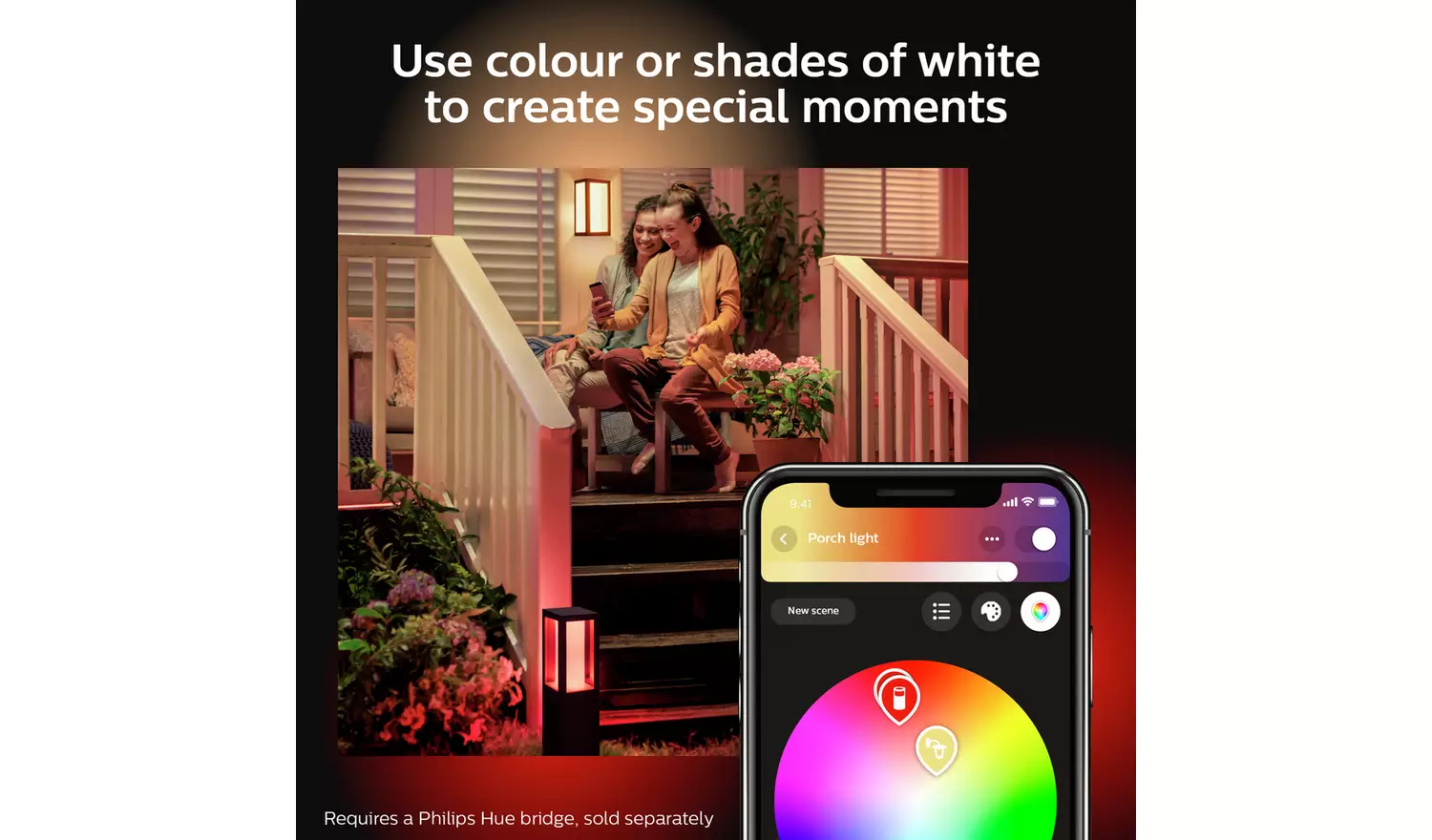Philips Hue Impress Small Outdoor Wall Light - Black