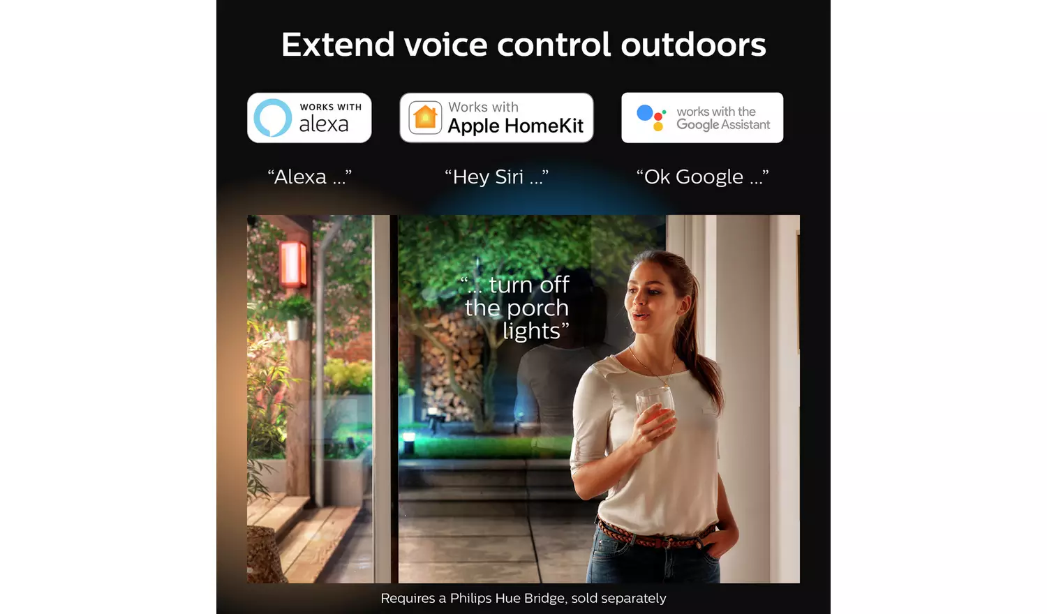 Philips Hue Impress Small Outdoor Wall Light - Black