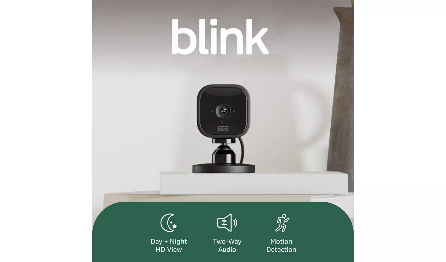 Blink Mini Indoor Plug-In CCTV Security Camera Black -2 Pack
