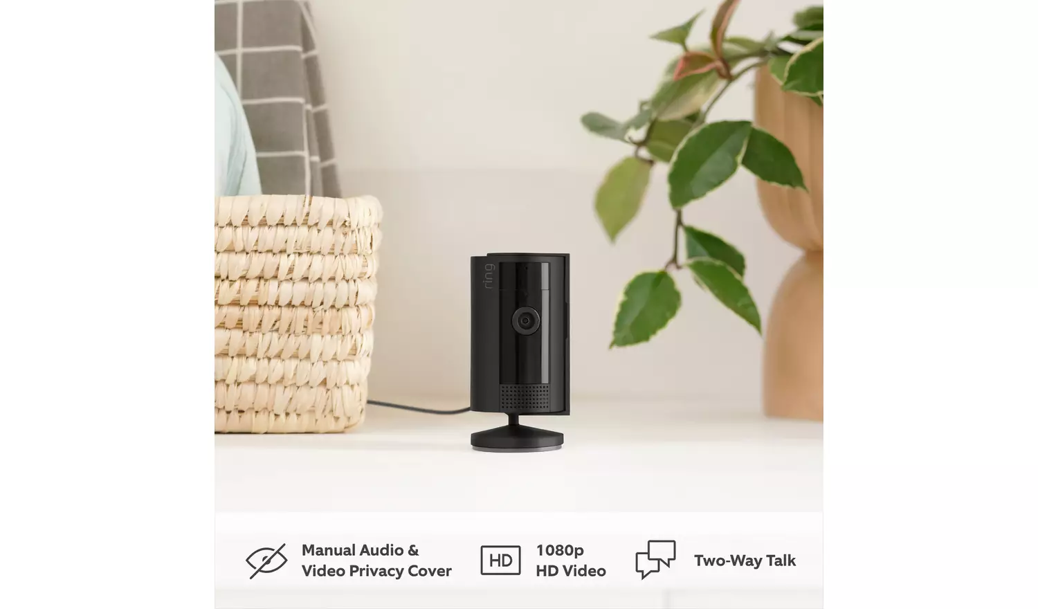 Ring Indoor Camera (2nd Gen)- Black Security Camera