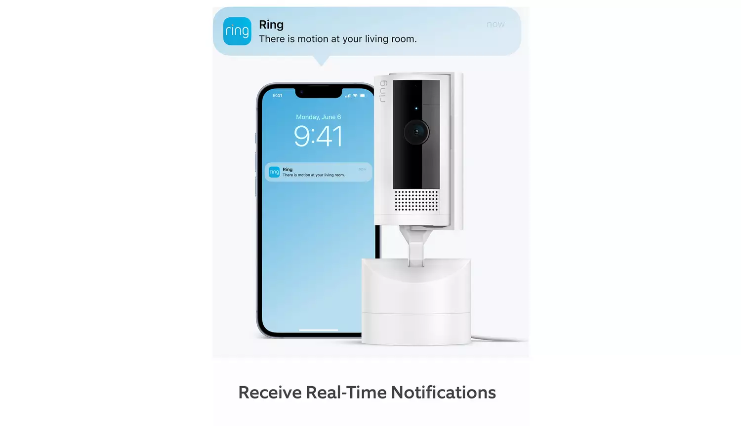 Ring Pan-Tilt Indoor Plug-In CCTV Security Camera - White