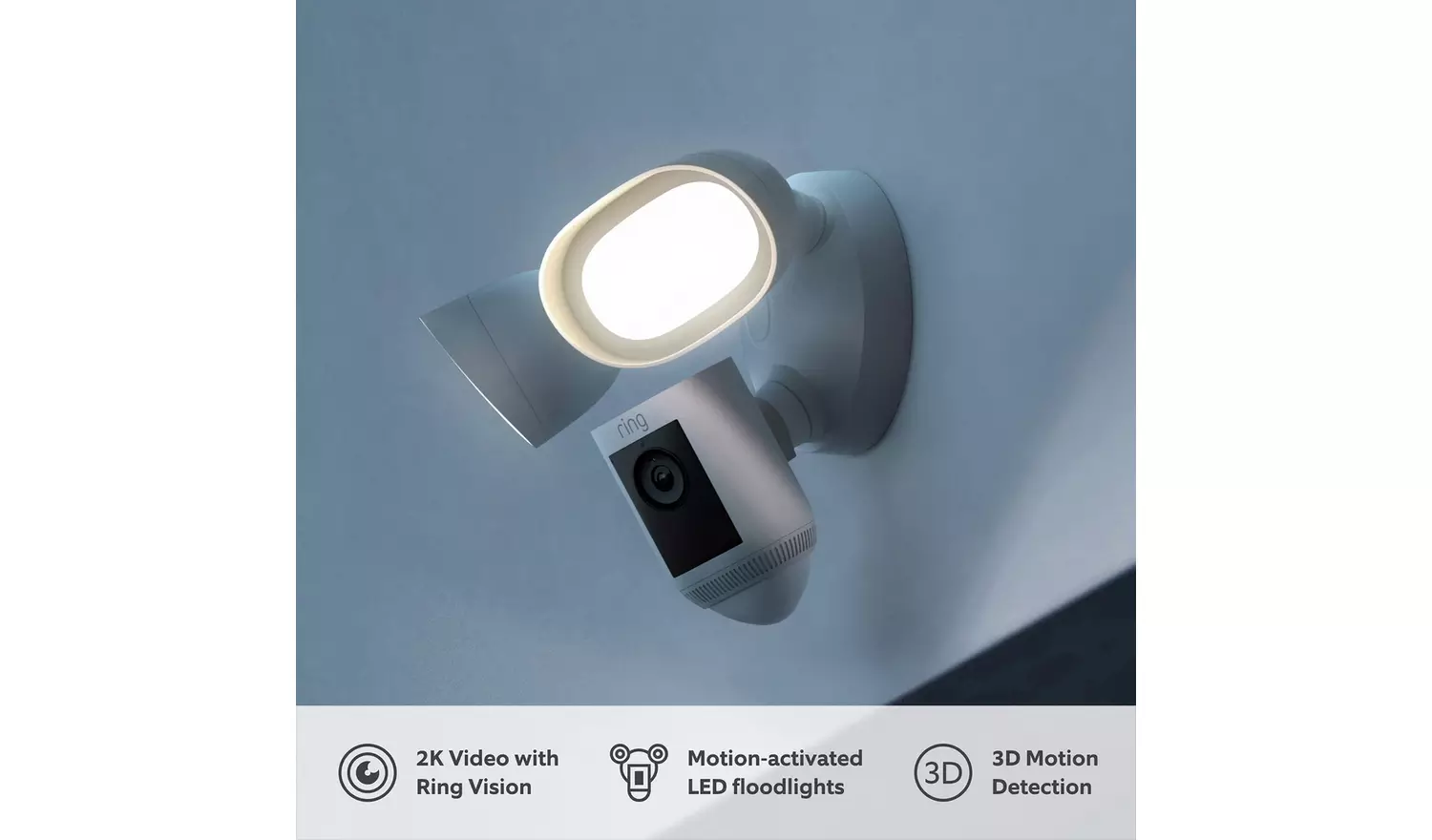 Ring Floodlight Wired Pro Cam Security Camera CCTV - White