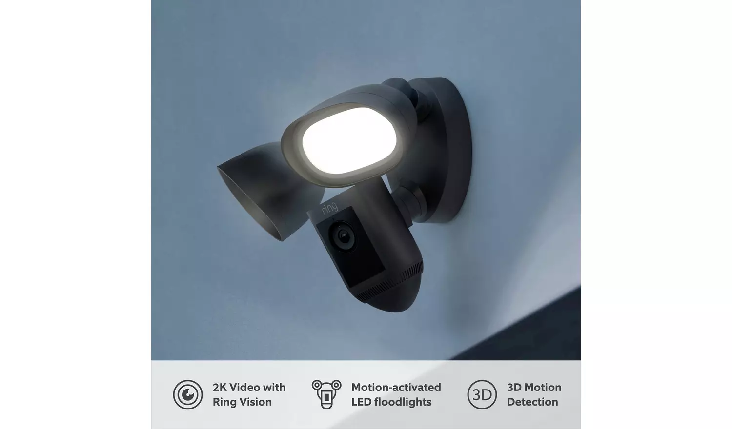 Ring Floodlight Wired Pro Cam Security Camera CCTV - Black