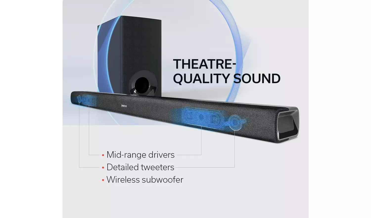 Denon DHT S316 3Ch Bluetooth Sound Bar With Wireless Sub