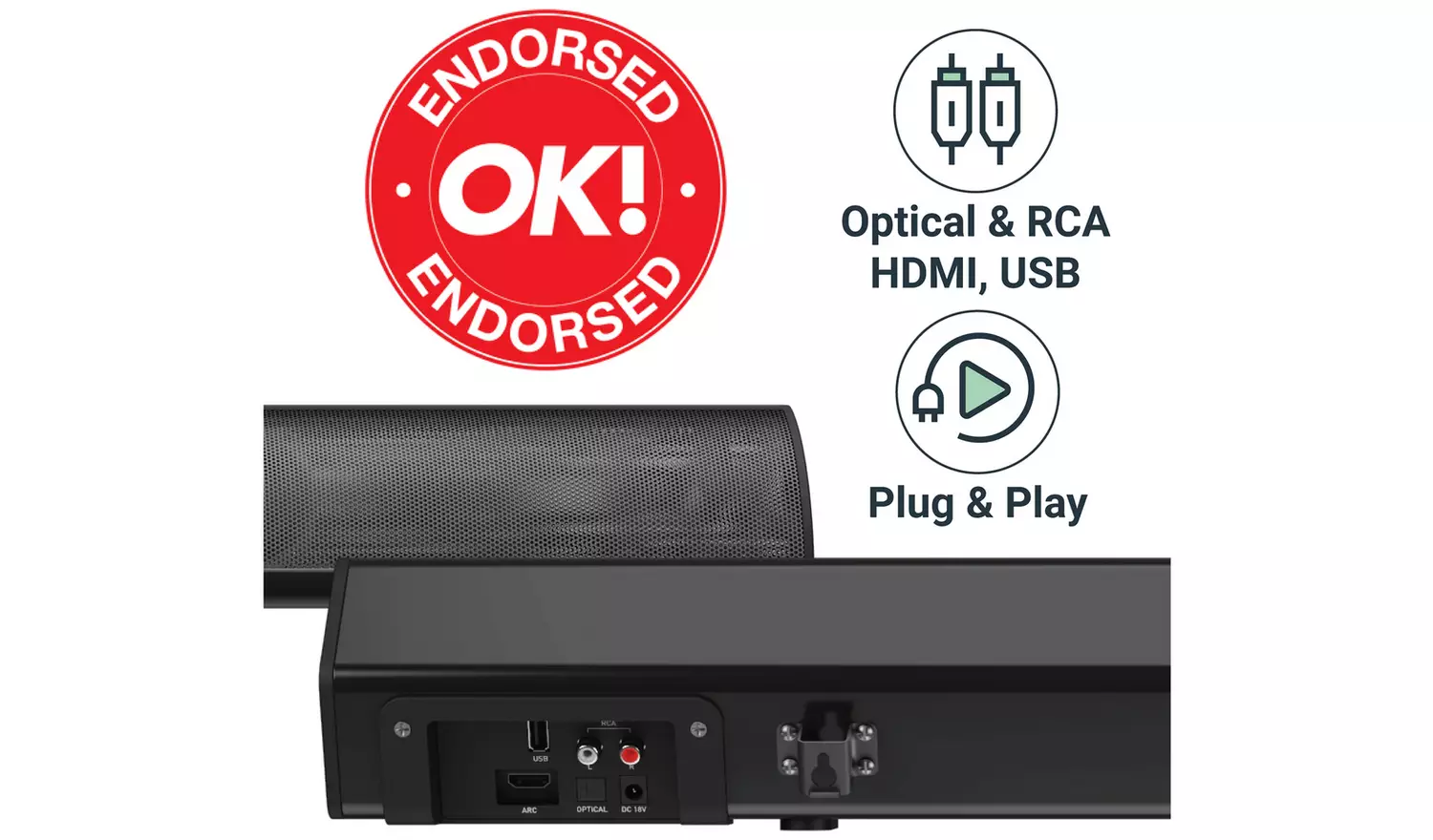 Majority Teton 2.1Ch All In One Sound Bar