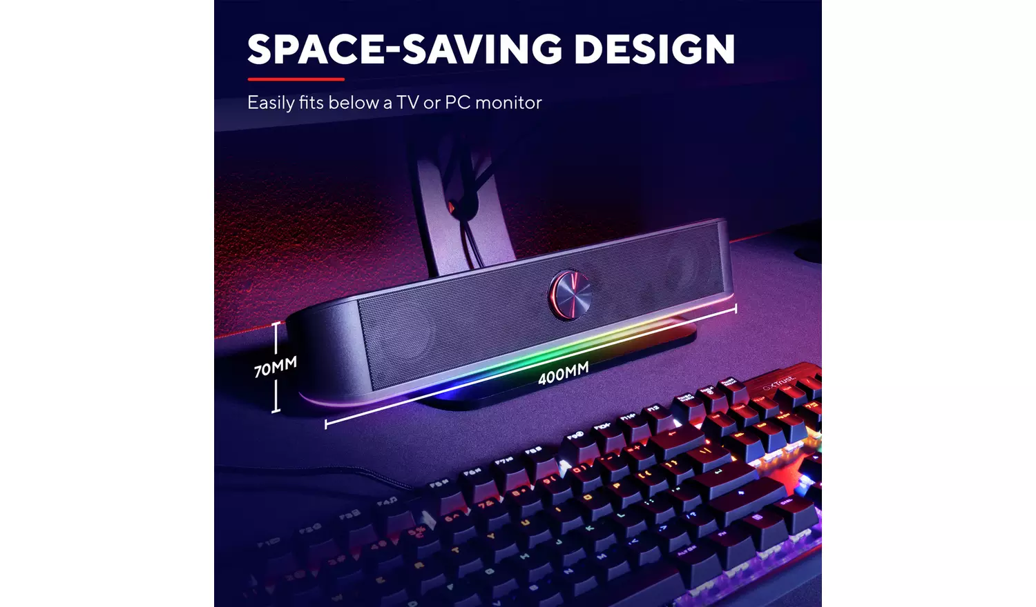 Trust GXT619 Thorne RGB LED Soundbar - Black