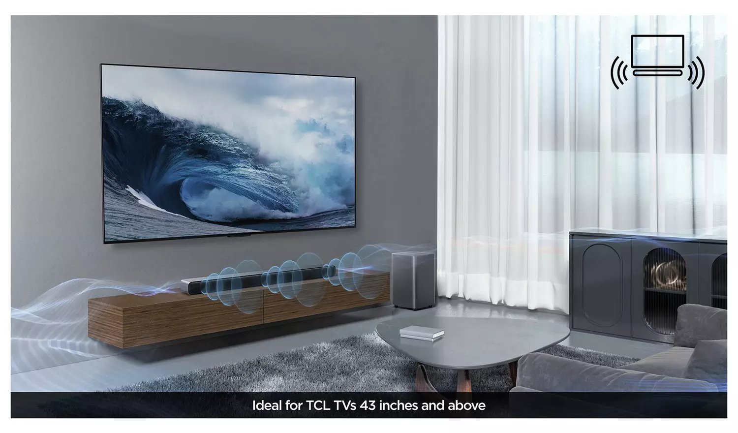 TCL S55HK 2.1Ch Bluetooth Soundbar with Wireless Sub