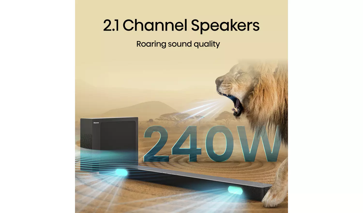 Hisense HS2100 240W 2.1Ch Soundbar with Wireless Sub