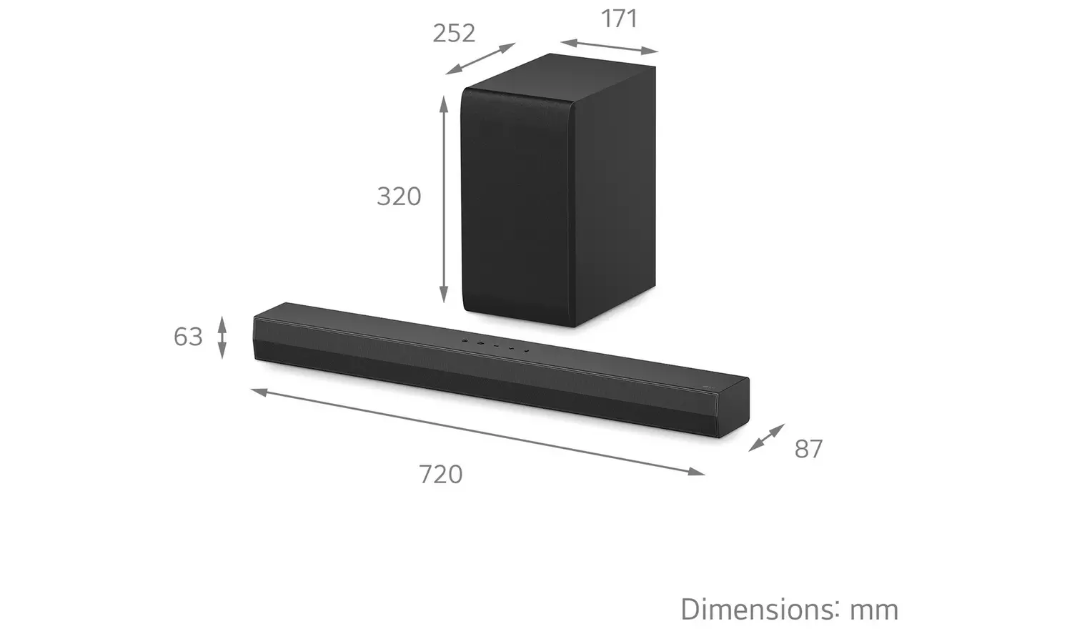 LG US40T 2.1Ch Bluetooth Sound Bar With Wireless Sub