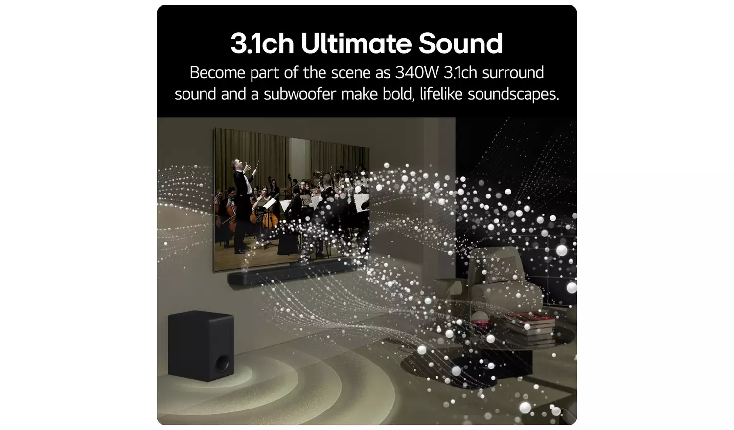 LG US60T3.1Ch Bluetooth Soundbar With Wireless Sub