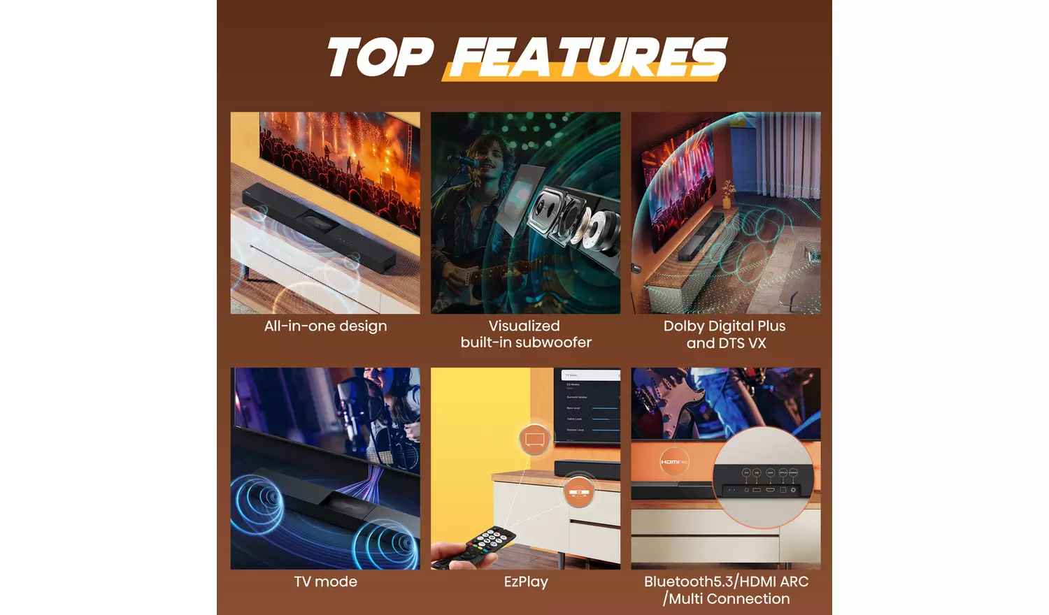 Hisense HS2000 240W 2.1Ch All-In-One Bluetooth Soundbar