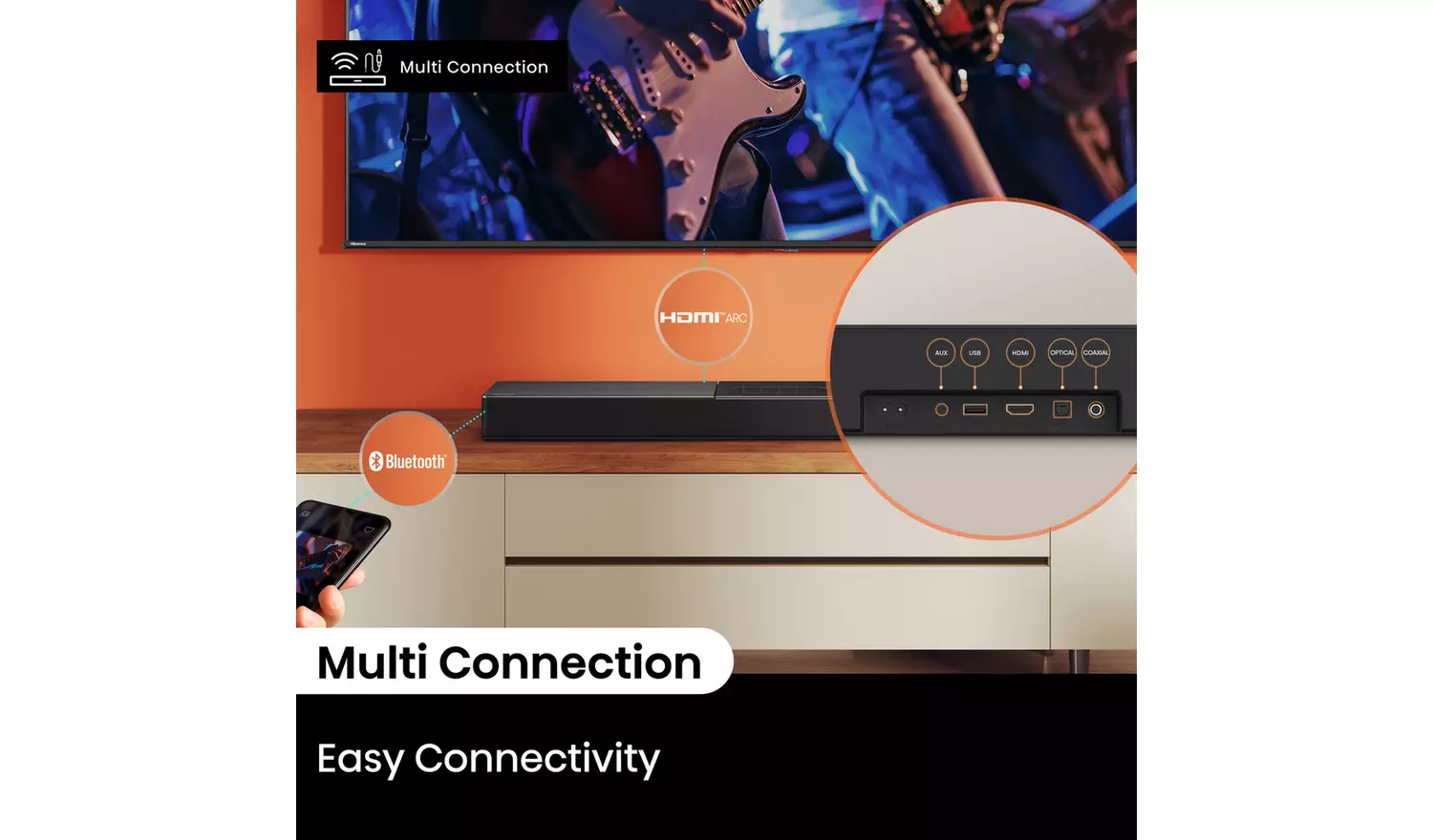 Hisense HS2000 240W 2.1Ch All-In-One Bluetooth Soundbar