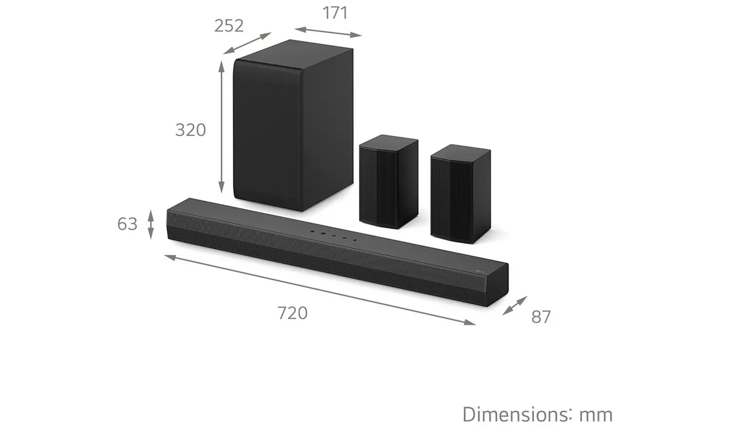 LG US40TR 4.1Ch Soundbar with Rear Speakers & Sub