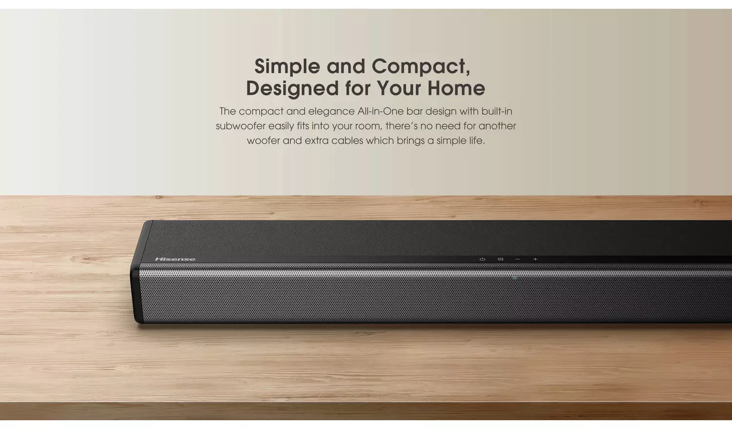 Hisense HS214 108W 2.1Ch All-In-One Soundbar with Sub