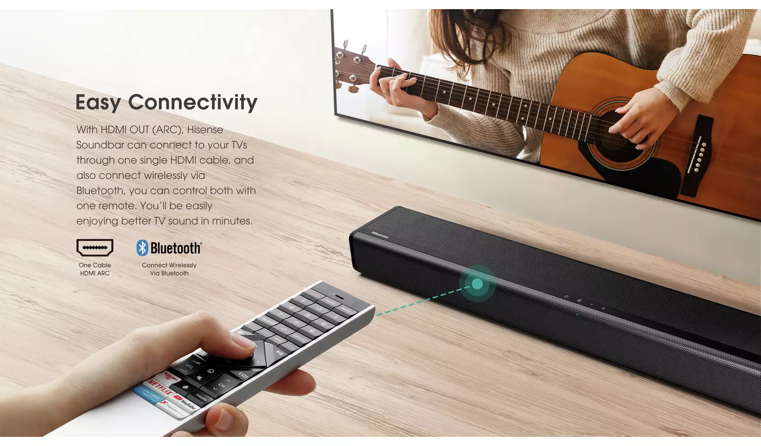 Hisense HS214 108W 2.1Ch All-In-One Soundbar with Sub