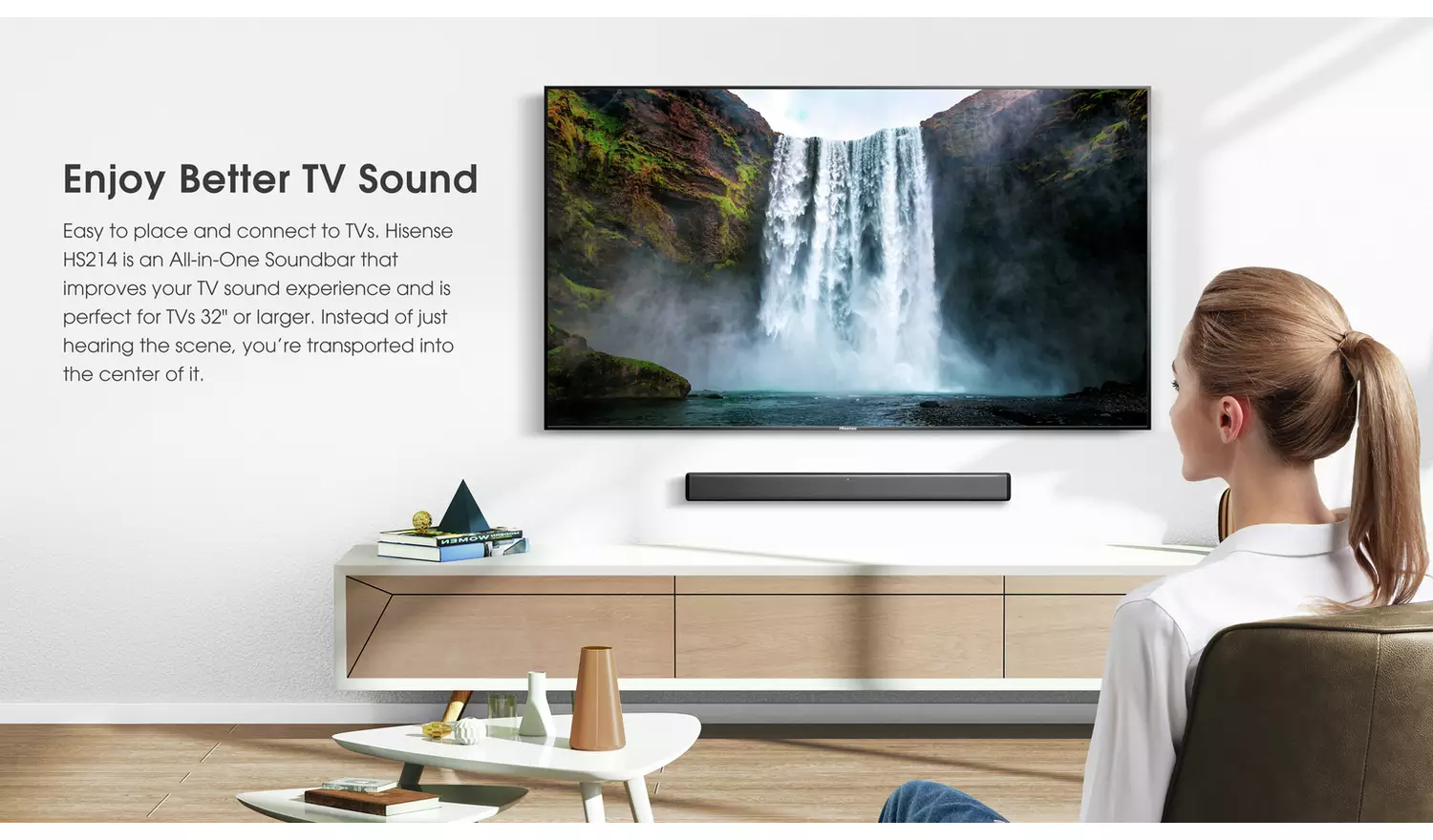 Hisense HS214 108W 2.1Ch All-In-One Soundbar with Sub