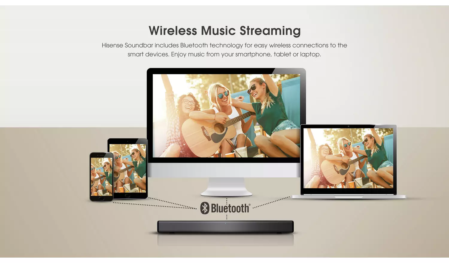 Hisense HS214 108W 2.1Ch All-In-One Soundbar with Sub