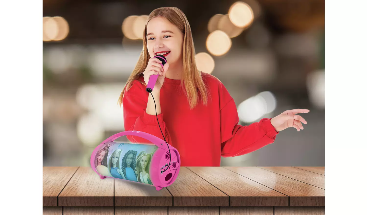Lexibook BTP585BBZ Barbie Speakers with Lights and Mic