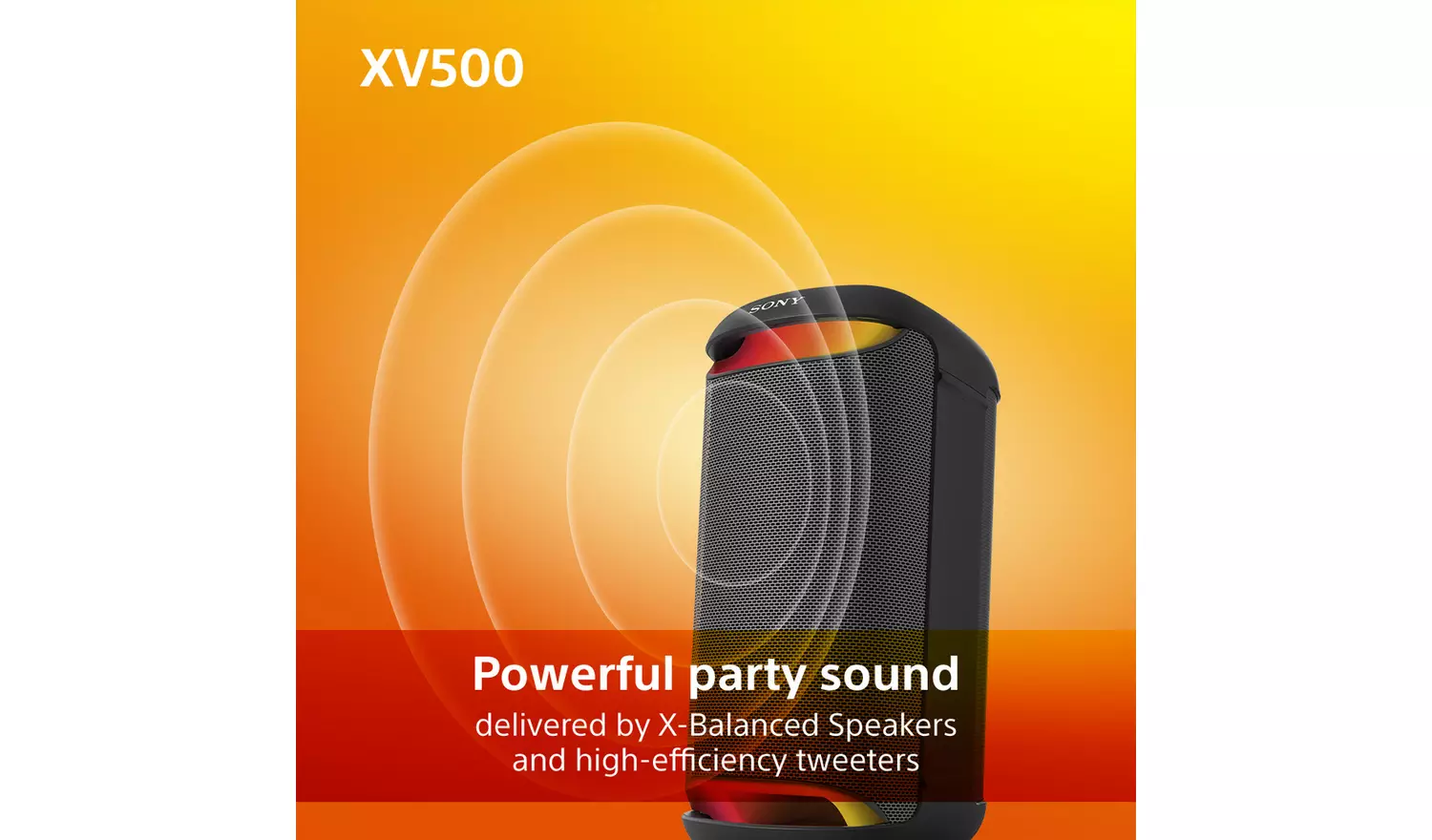 Sony SRS XV500 Bluetooth Portable Party Speaker - Black