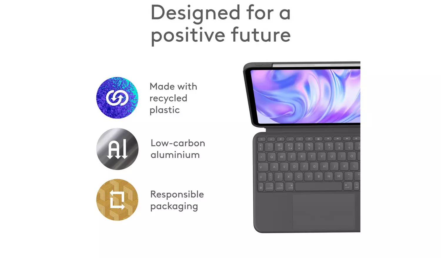 Logitech Combo Touch iPad Pro 11 Inch Tablet Case – Grey