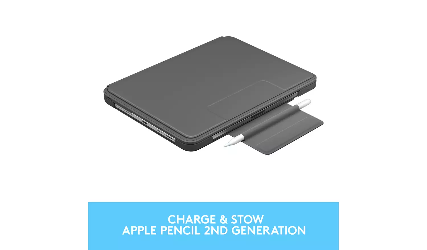 Logitech iPad Pro 12.9 Inch (3rd & 4th gen) Slim Case - Grey