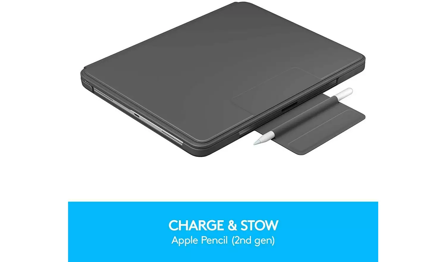 Logitech iPad Pro 12.9 Inch (3rd & 4th gen) Slim Case - Grey