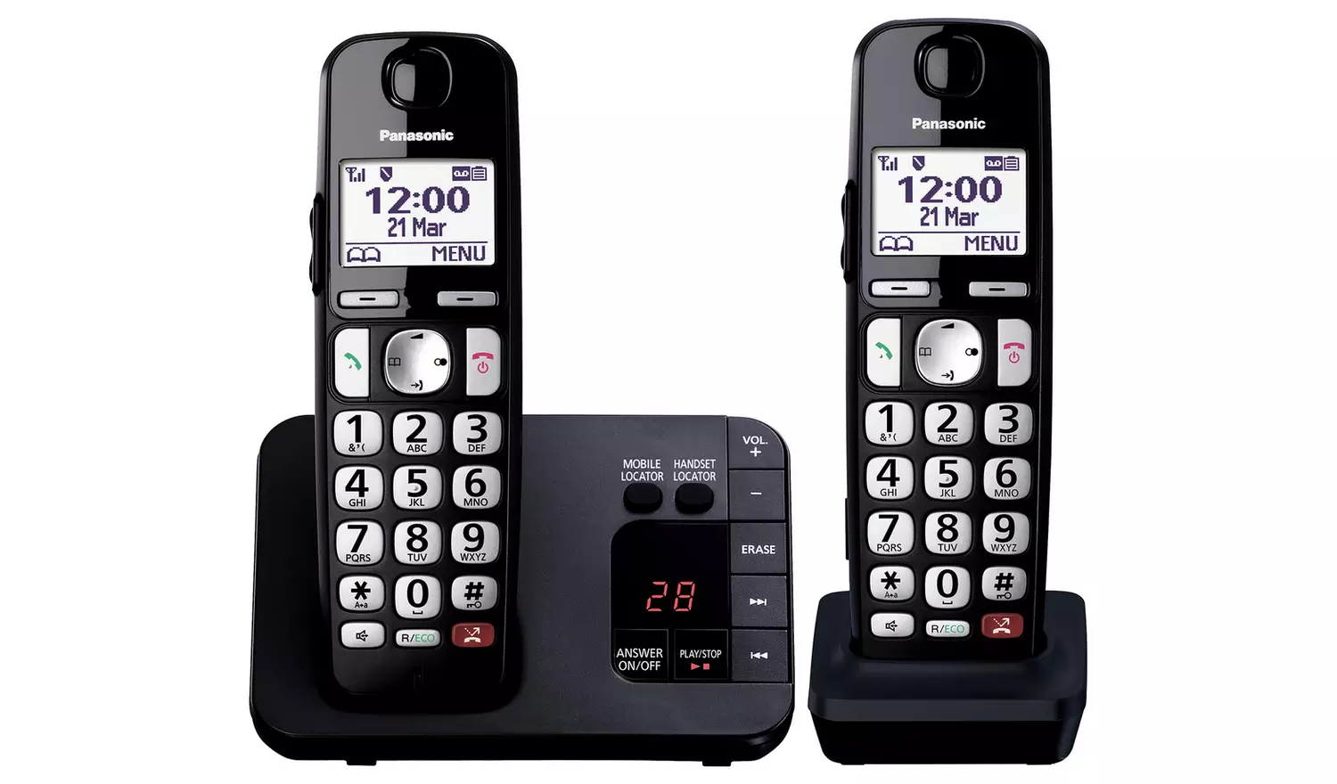 Panasonic KX-TGE822EB Big Button Cordless Phone - Twin