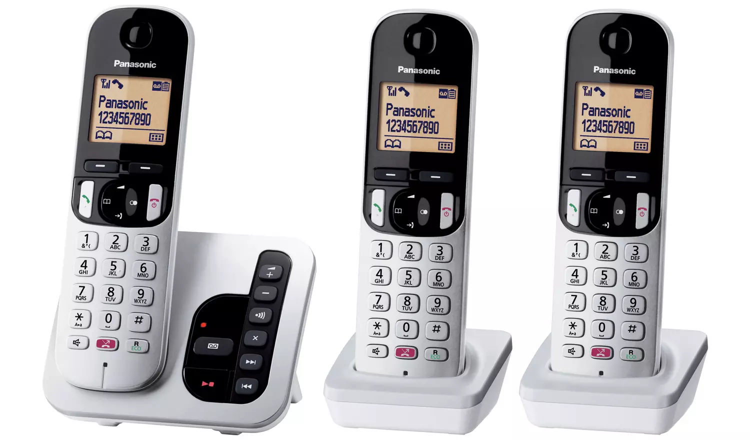 Panasonic KXTGC263ES Cordless Phone w/ Answer Machine Triple