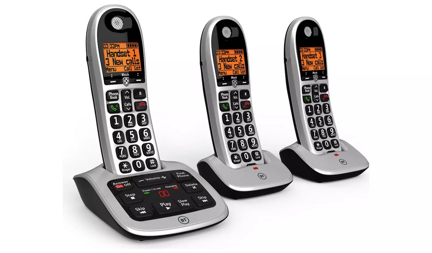 BT Big Button 4600 Telephone with Answer Machine - Triple