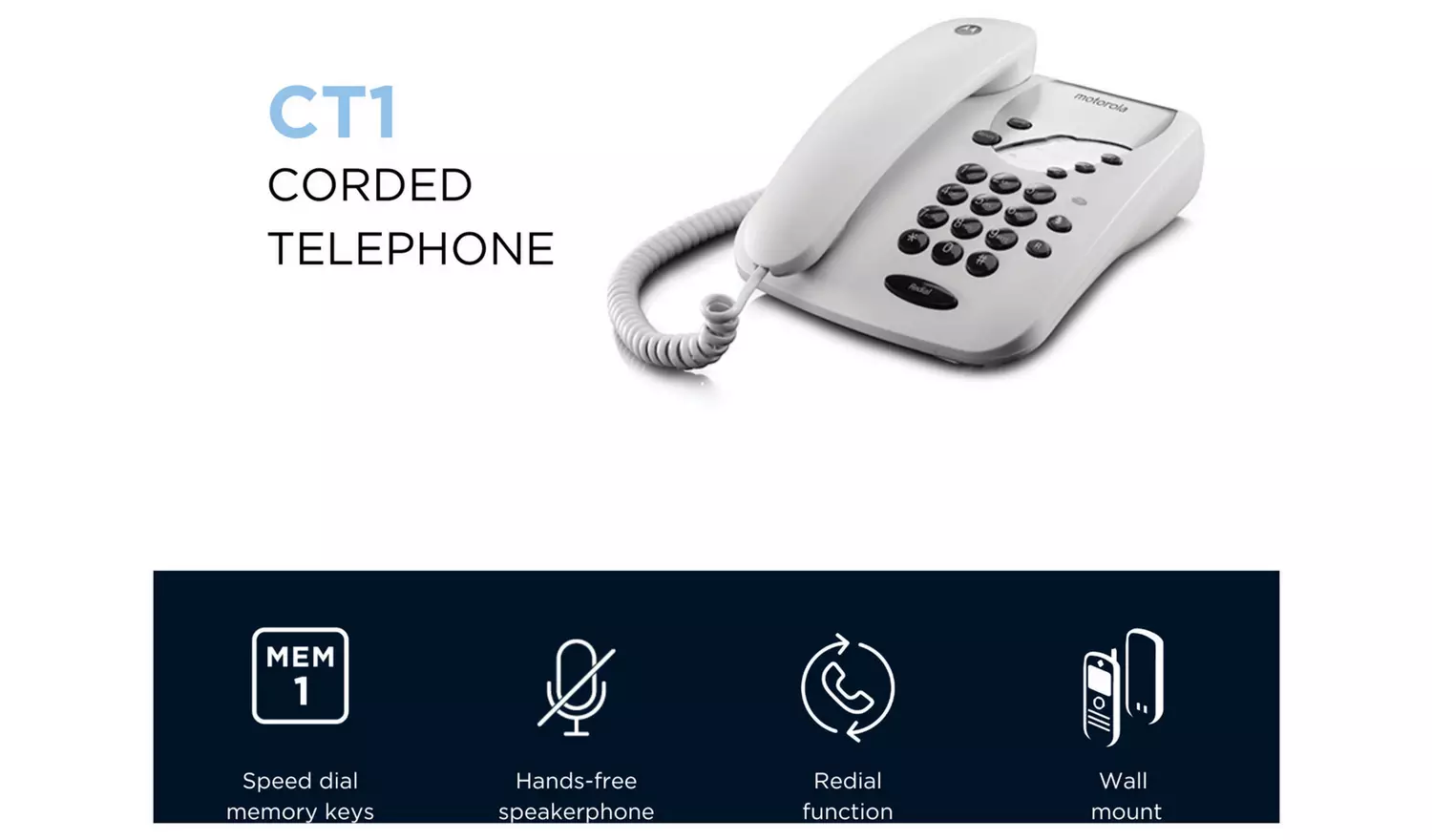 Motorola CT1 Corded Telephone - Single