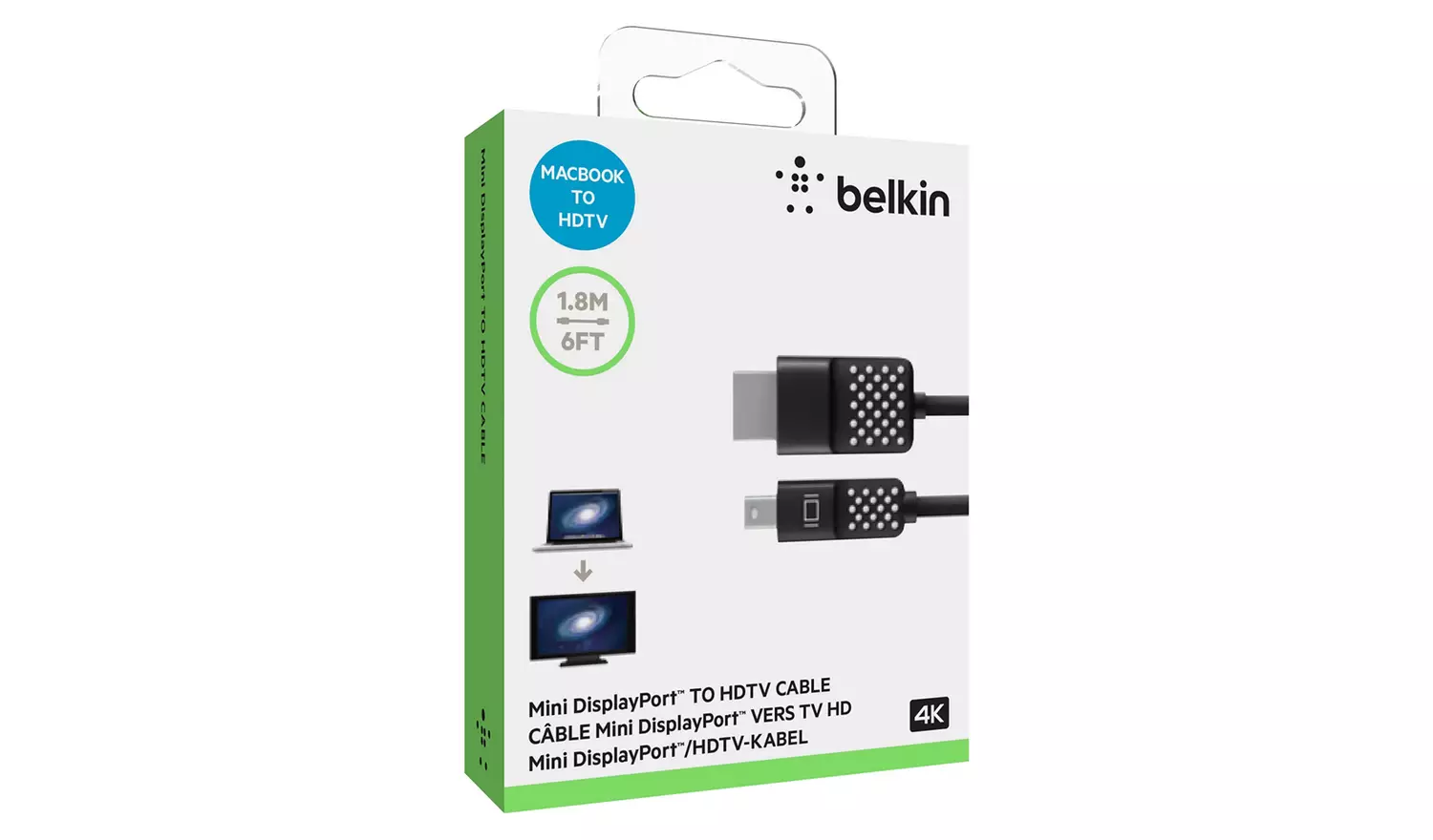 Belkin 1.8m Mini DisplayPort to HDTV Display Cable - Black