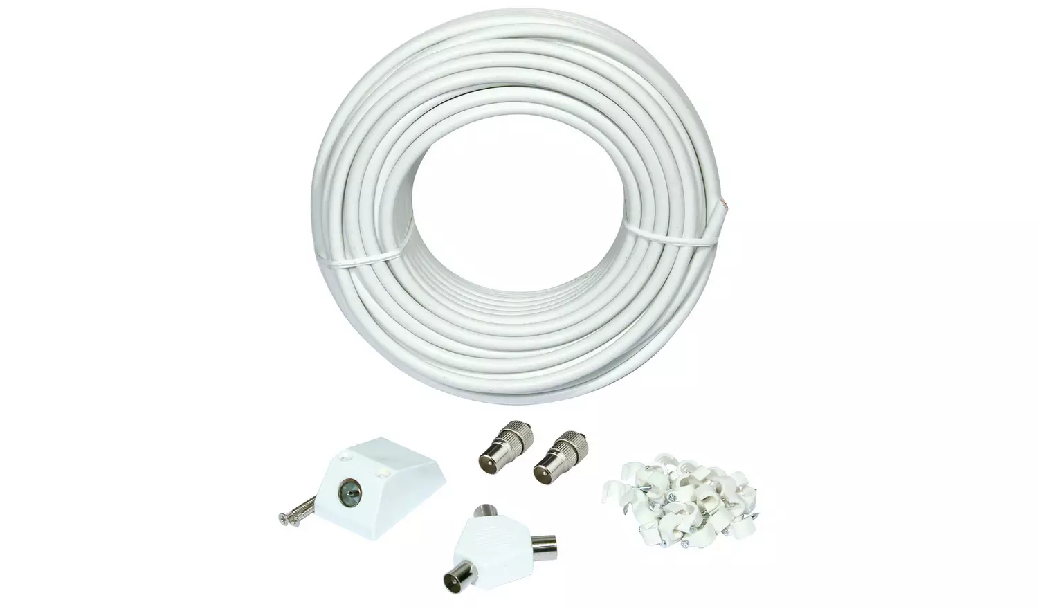 25m Aerial Extension Lead - White