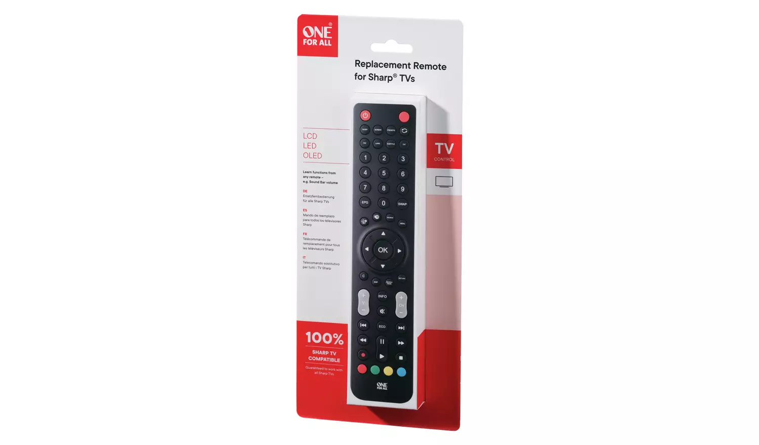 One For All URC1921 Sharp TV Replacement Remote Control